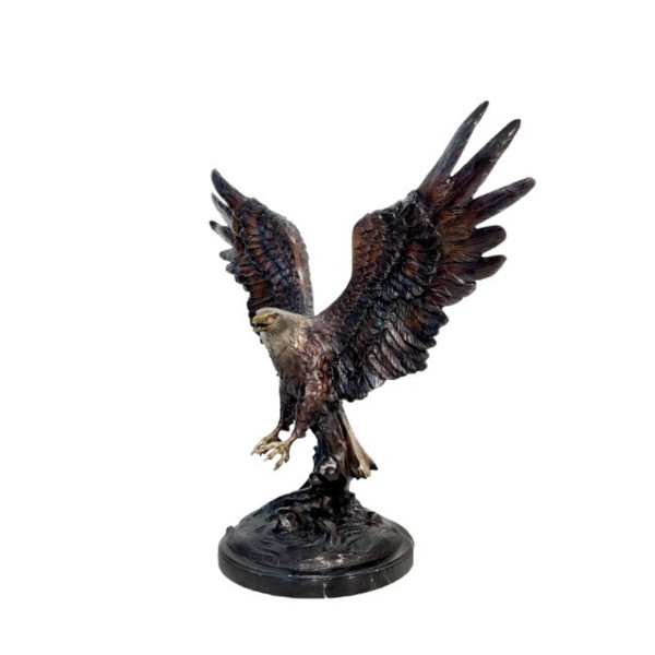 Flying Eagle Great for Offices High End Sculptures on Marble Base